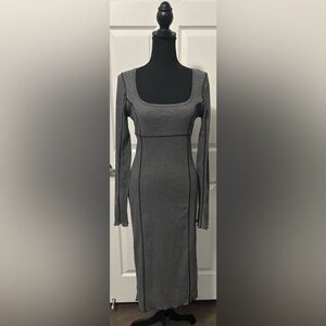 NWT Dolls Kill / Darker Wavs Warp Thermal Midi Dress